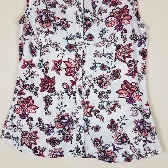 Eden & Olivia Anthropologie Floral Button-up Sleeveless Blouse - Picture 3 of 7